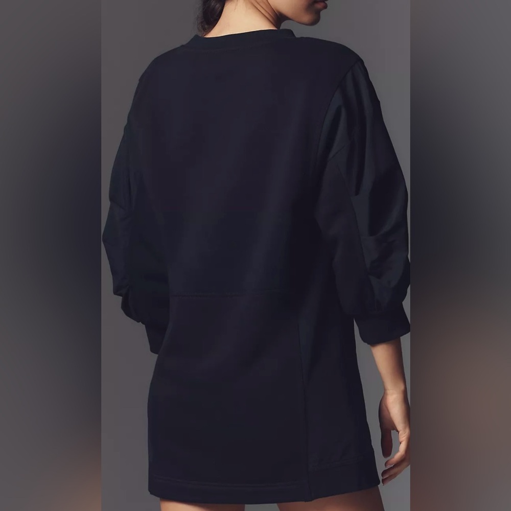 ANTHROPOLOGIE DAILY PRACTICE LONG SLEEVE RELAXED MINI DRESS BLACK SIZE M NWT - Picture 7 of 15